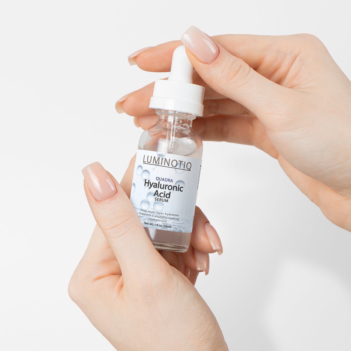QUADRA Hyaluronic Acid Serum - 4-layer hydration that keeps skin plump.